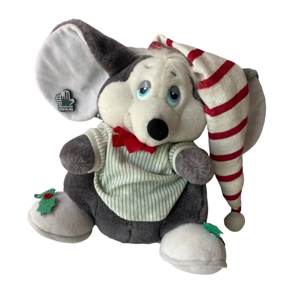 Vintage Applause Plush Stuffed Animal Mouse Sugarplum 1988 Christmas toy
